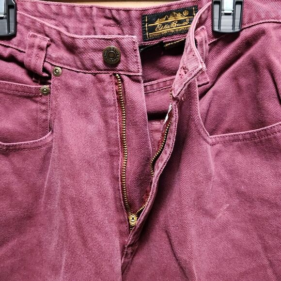 Eddie Bauer Outdoor Outfitters Maroon Dark Red Denim Women's Size 10 Cotton - Picture 12 of 14